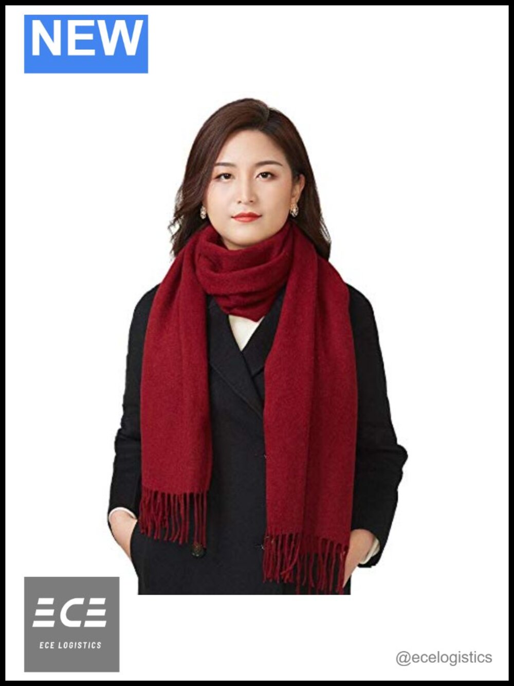 100% Merino Wool Scarf Pashmina Cashmere Feel Long Winter Wrap